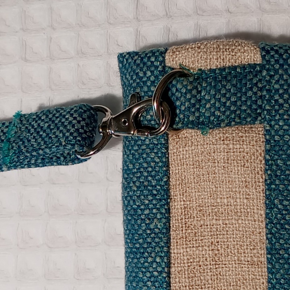 Gift Of Hope Haiti Crossbody/Shoulder Bag Removable Straps Tan/Blue Handcrafted - Picture 3 of 15